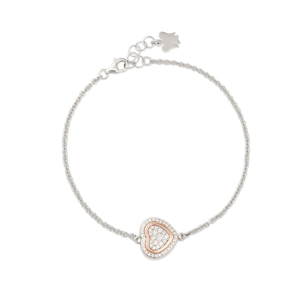 Bracciale trilogia con ciondolo cuore