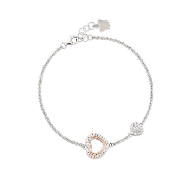 Bracciale trilogia con cuore traforato