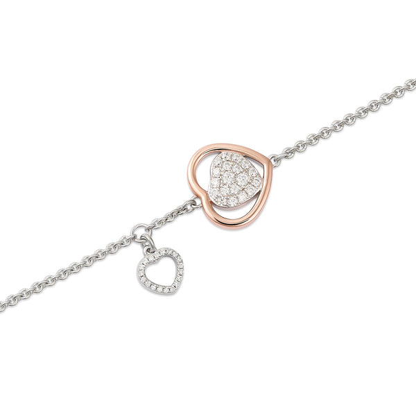 Bracciale trilogia con cuore charm traforato