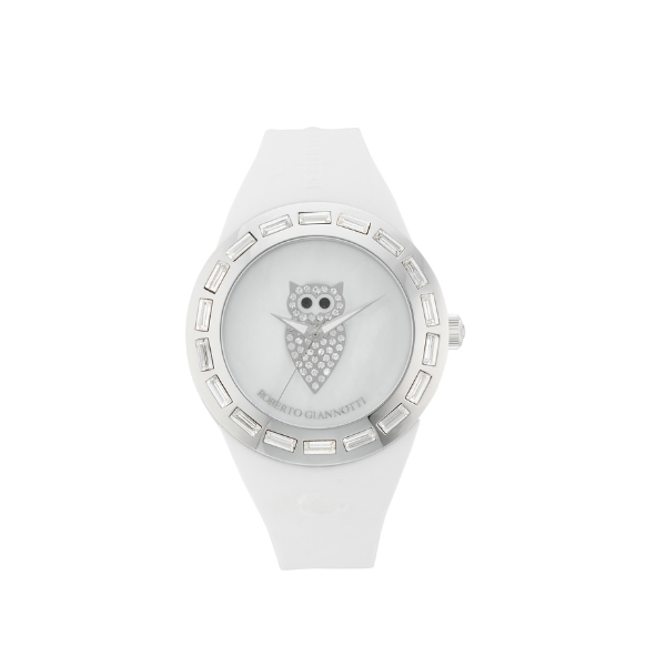 Orologio Gufo cinturino bianco