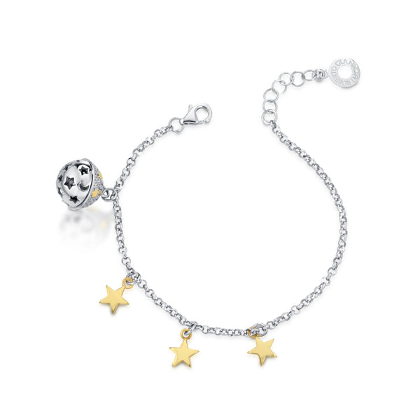 Bracciale Chiama Angeli In Argento Bianco E Giallo E Zirconi